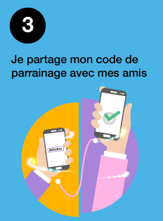 Je partage mon code de parrainage avec mes amis