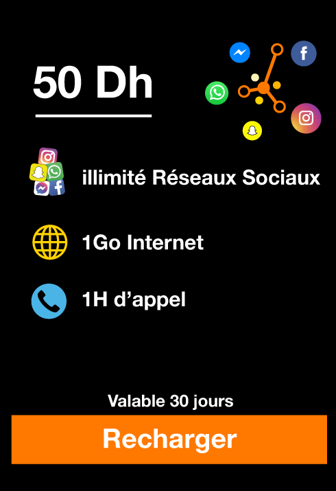 Recharge Réseaux Sociaux illimités (*6)