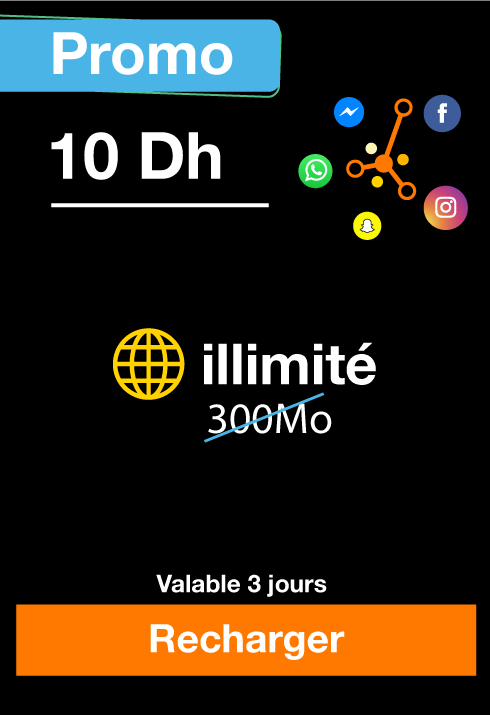 Recharge Réseaux Sociaux 10Dh(*6)